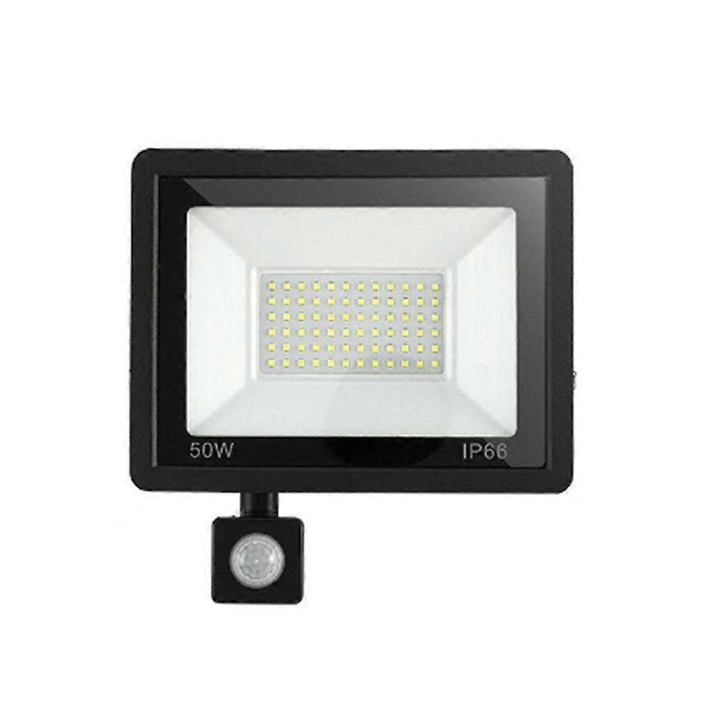 Outdoor Safety Light with Motion Sensor - 50W Led Floodlight Powered By Main Power Supply, IP66 Waterproof Pir Light
