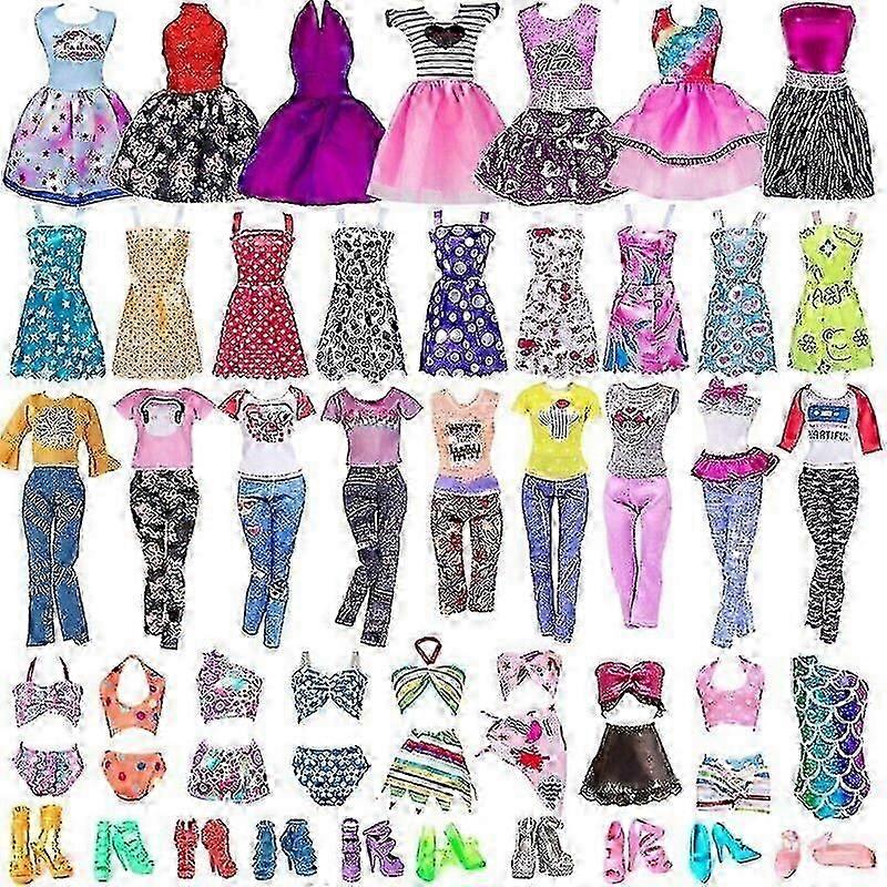 32 قطع دمية الملابس والاكسسوارات لشريط بي دمية، أزياء مصغرة اللباس قمم السراويل مجموعة الأحذية