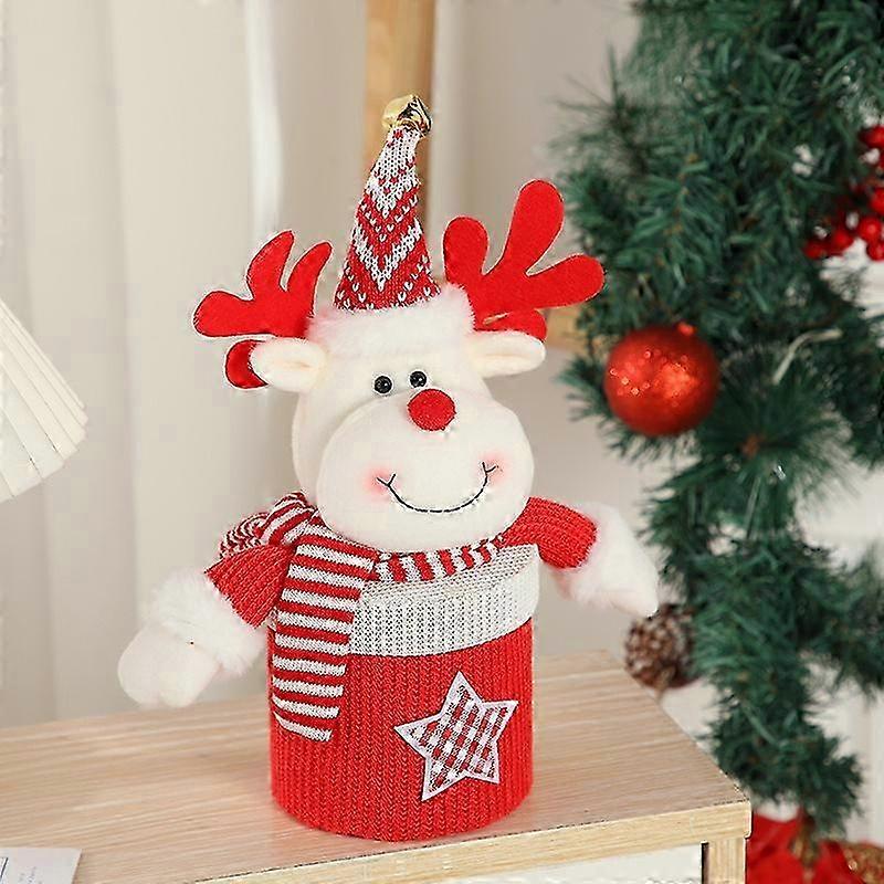 Christmas Candy Jar with Snowman and Elk Design for Festive Decor