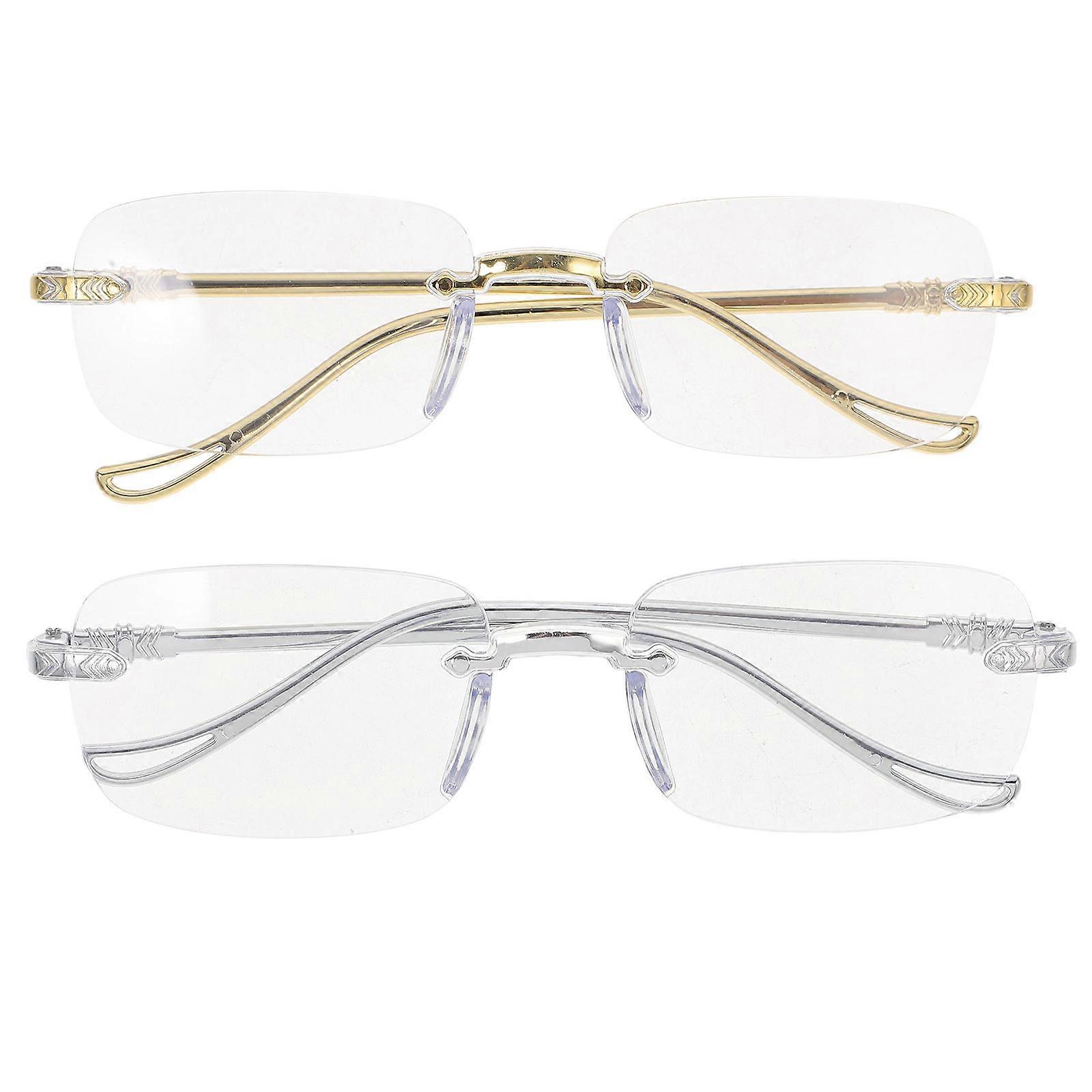 Blue Light Blocking Frameless for Men and Women 2Pcs Comfortable