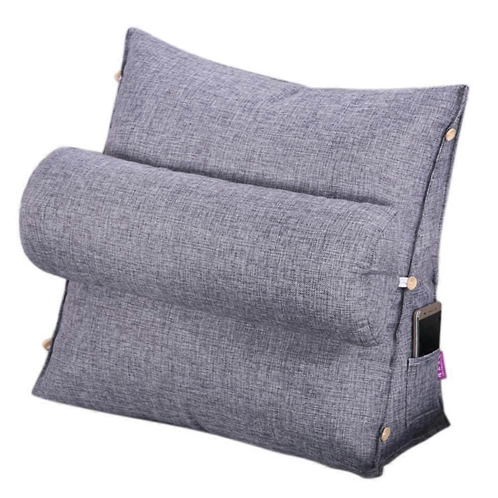 Reading Pillow with Adjustable Back Wedge, Neck Support and Side Pockets, Removable Washable Cover