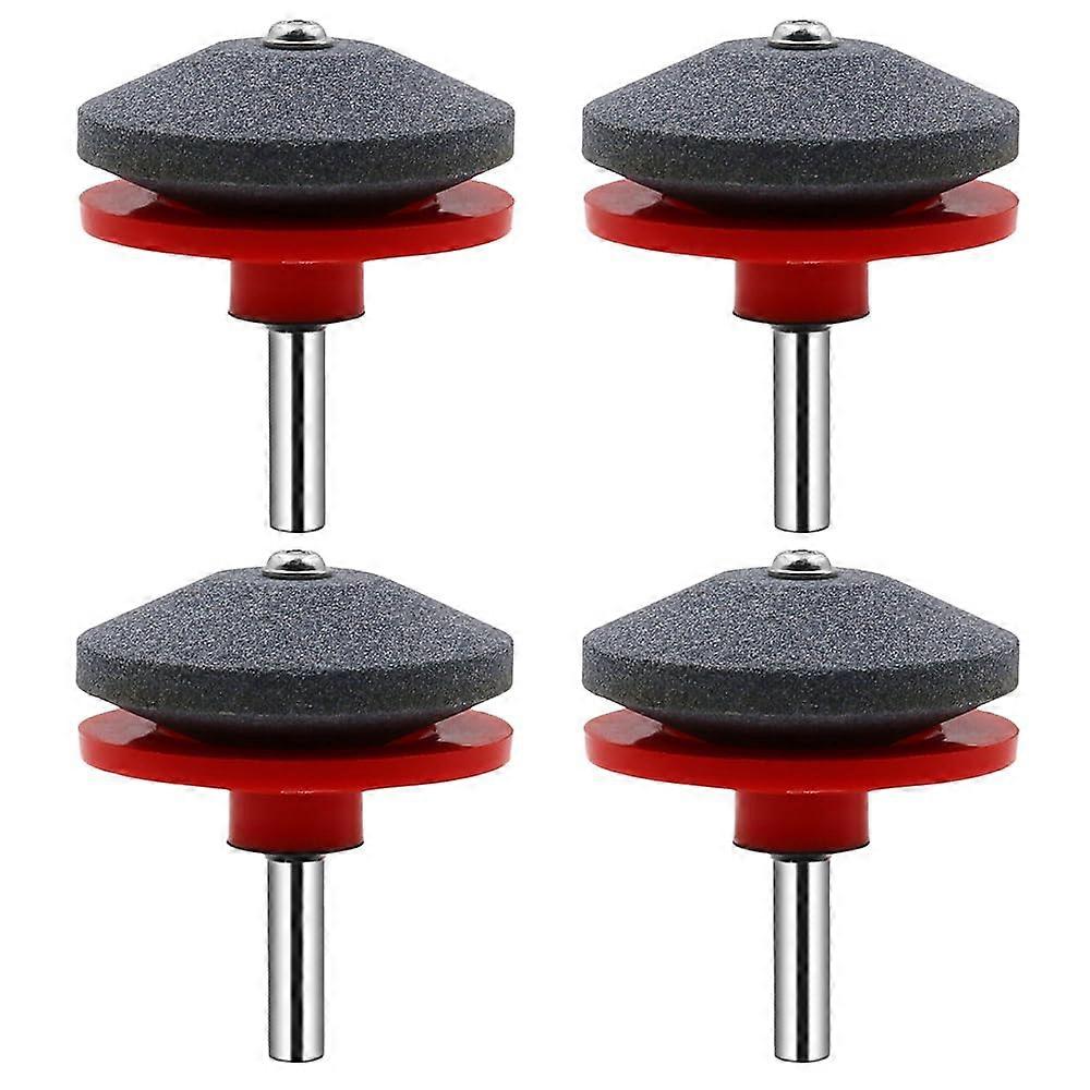 4 PCS Lawn Mower Blade Sharpener Kit, Universal Whetstone Sharpening Tool for Drill, Efficient and Durable for Lawn Mowers and Garden Tools (C# Red)
