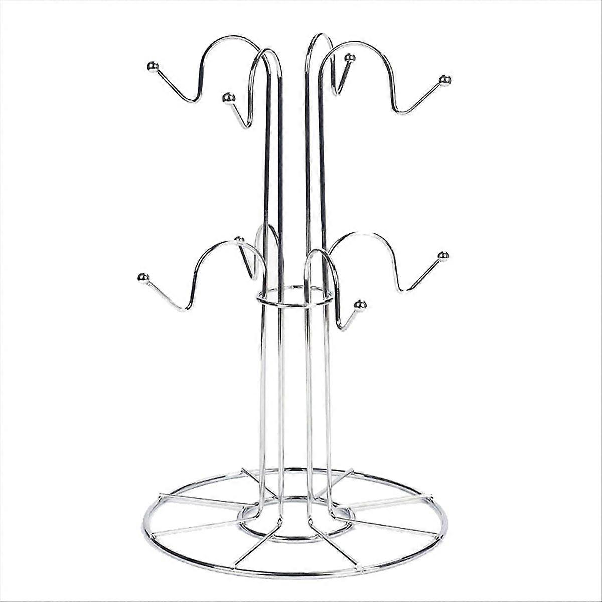 Cup Drying Rack with 8 Hooks Drainer Mug Organizer for Home Desktop