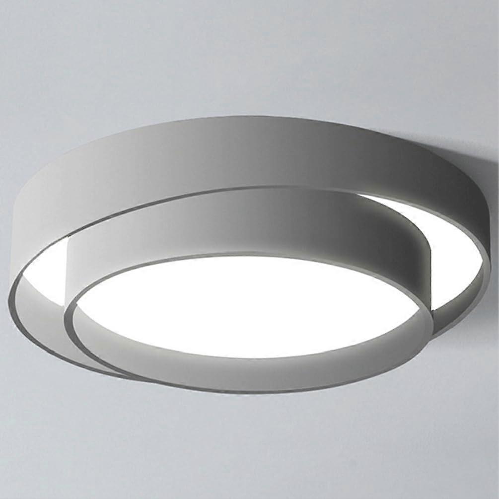 Modern LED Ceiling Light Flush Mount with Adjustable Tricolor Dimming, Ash 15.7in DoubleLayer Fixture