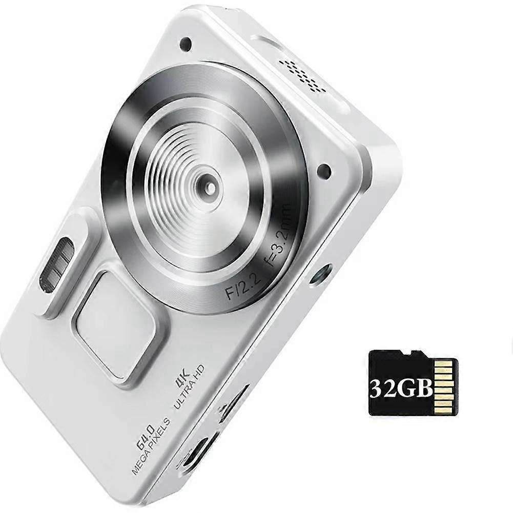 Digital Camera Autofocus 4K 20MP CCD Camera with 32GB Card 18X Zoom Anti-Shake Compact Video Camera for Student Kids