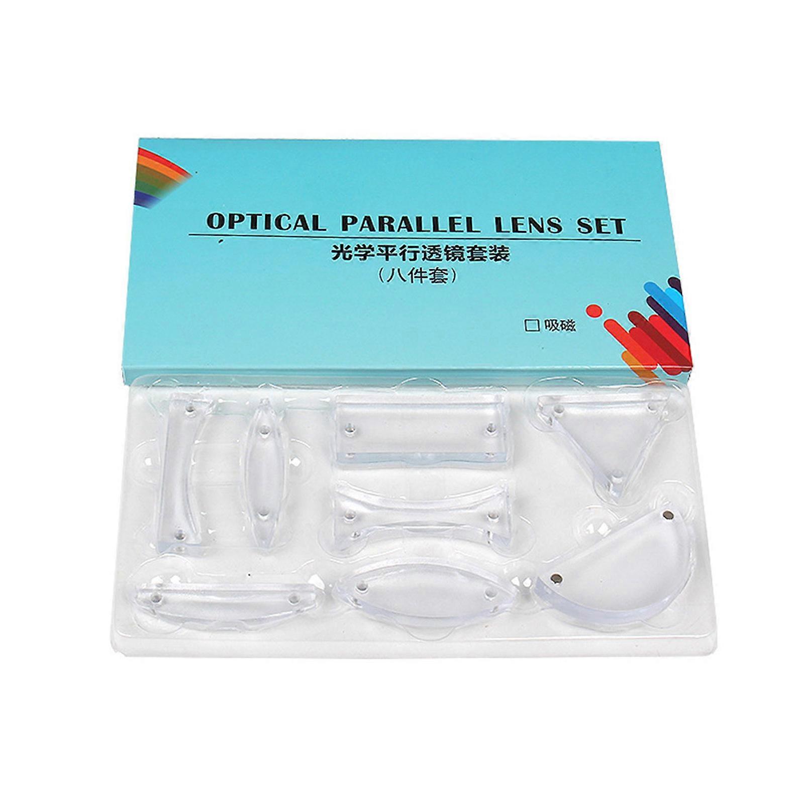 8Pcs Magnetic Optical Lenses Set High Transparency Optics Lenses Physics Learning Tool For Laboratory Optics Experiment Multicolor