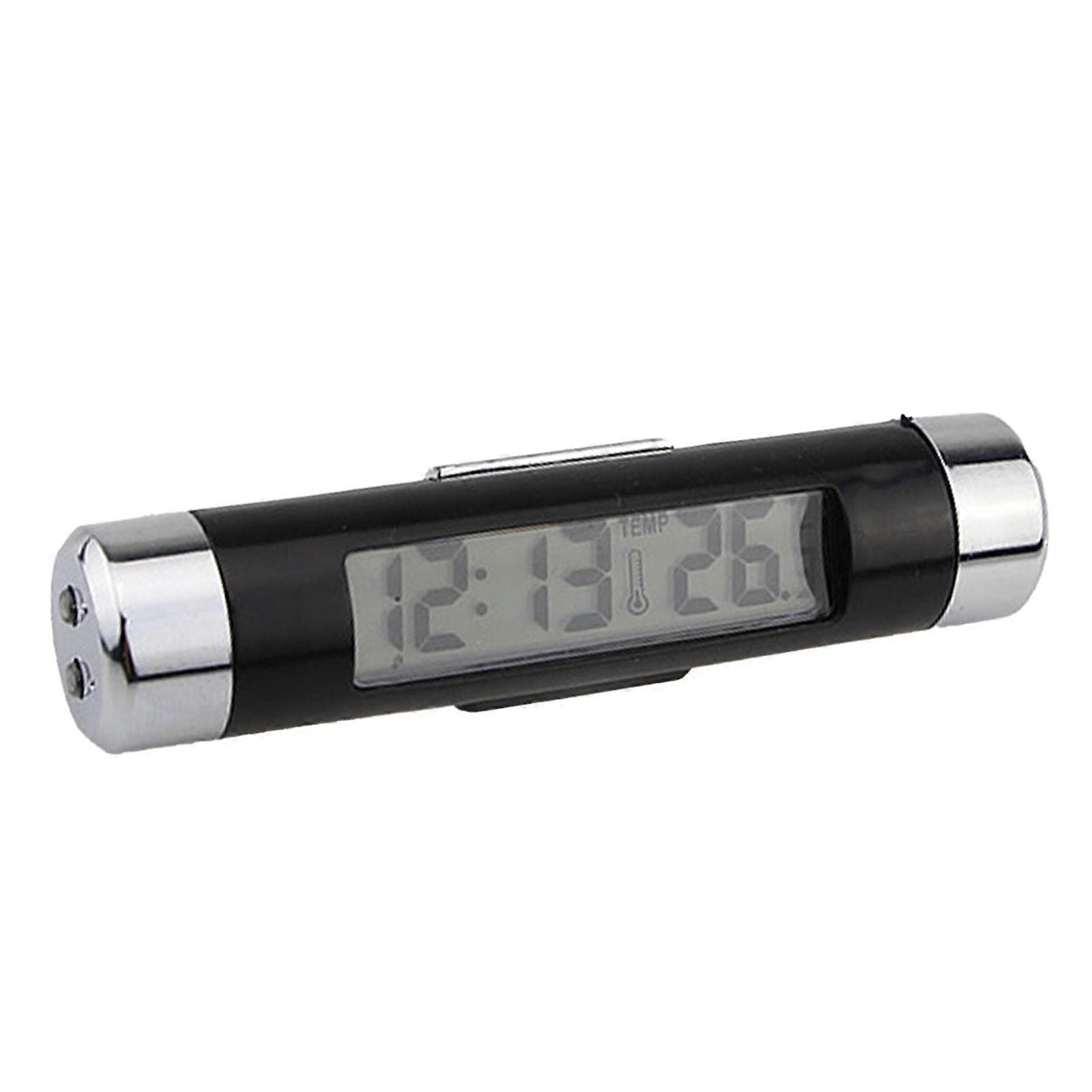 2 in 1 LED Digital Car Clock Thermometer with Accurate Temperature Display and Blue Backlight