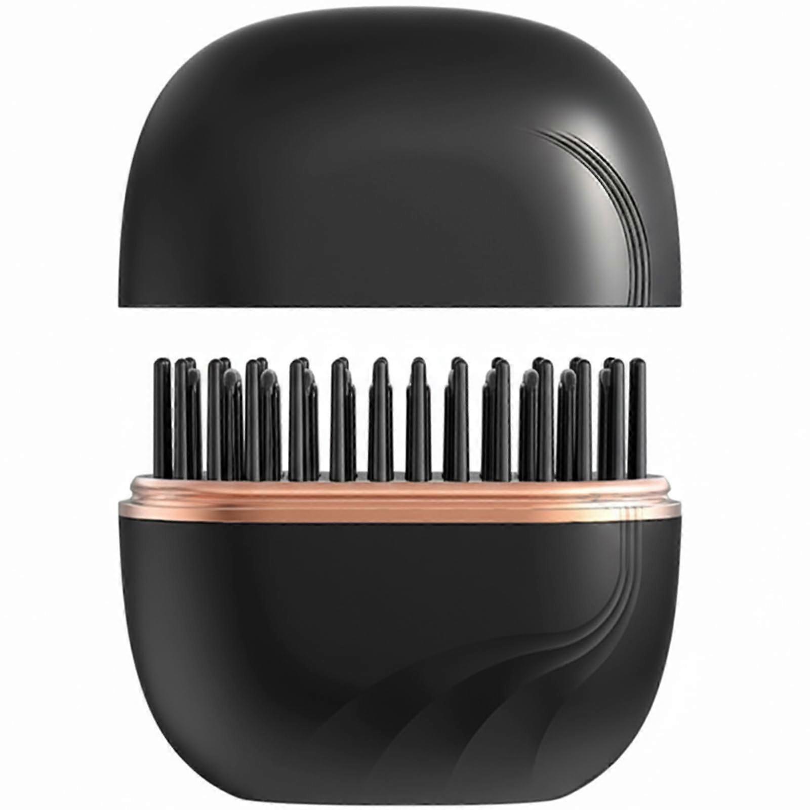 Mini Cordless Hair Straightener Comb with Negative Ion, Fast Heating, Adjustable Temperature, Black