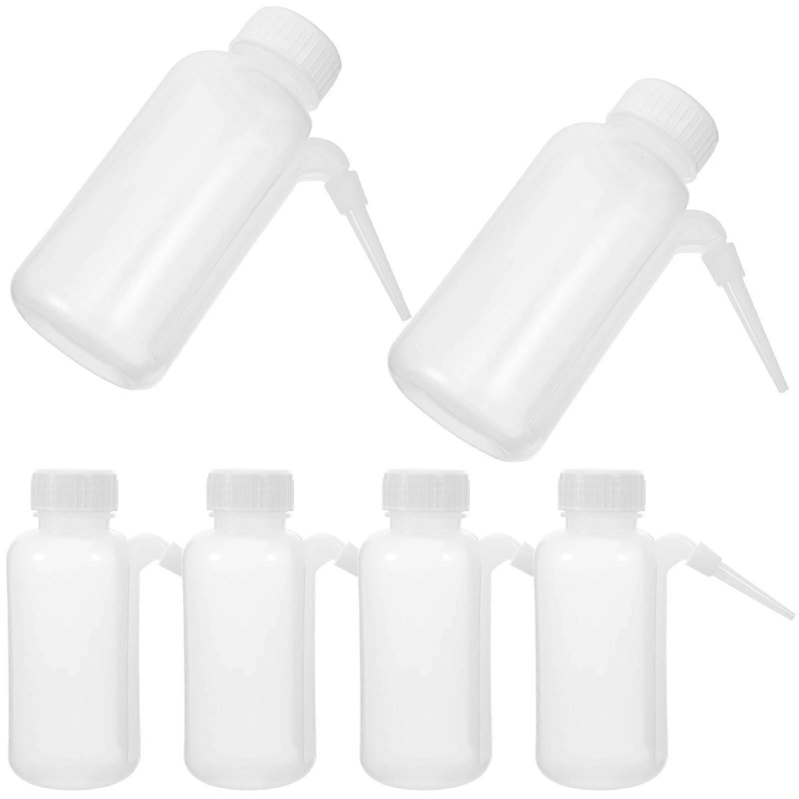 Laboratory Wash Bottles with Ergonomic Spout for Lab 6Pcs Transparent Polyethylene