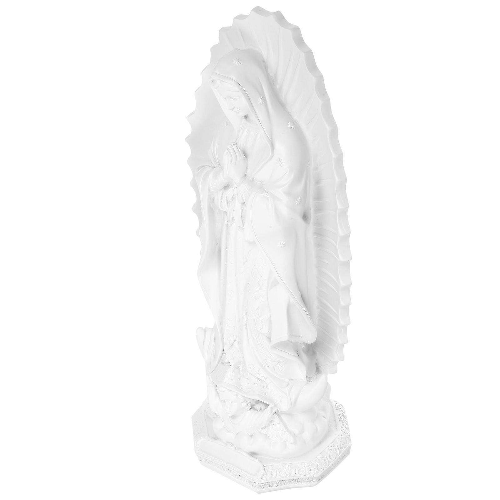 Mary Statue Resin Craft Ornament White Desktop Decoration