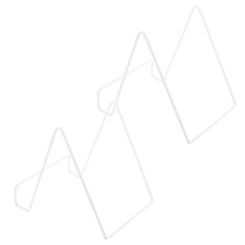 Display Stand Metal Holder for Storage Use 2Pcs Durable White Iron Support