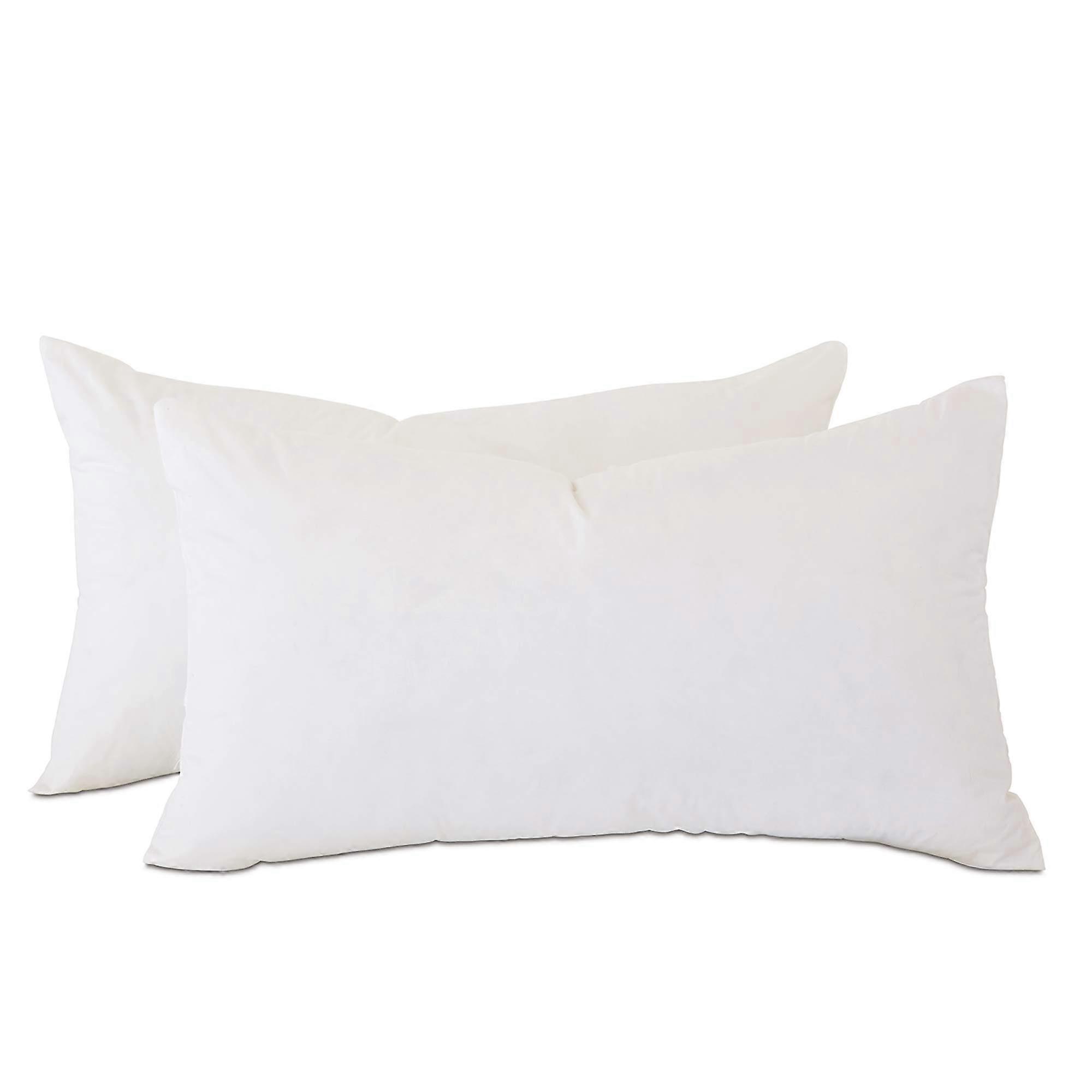 14x16 Hypoallergenic Feather Pillow Inserts Set of 2 with Breathable Cotton Shell, Made in USA