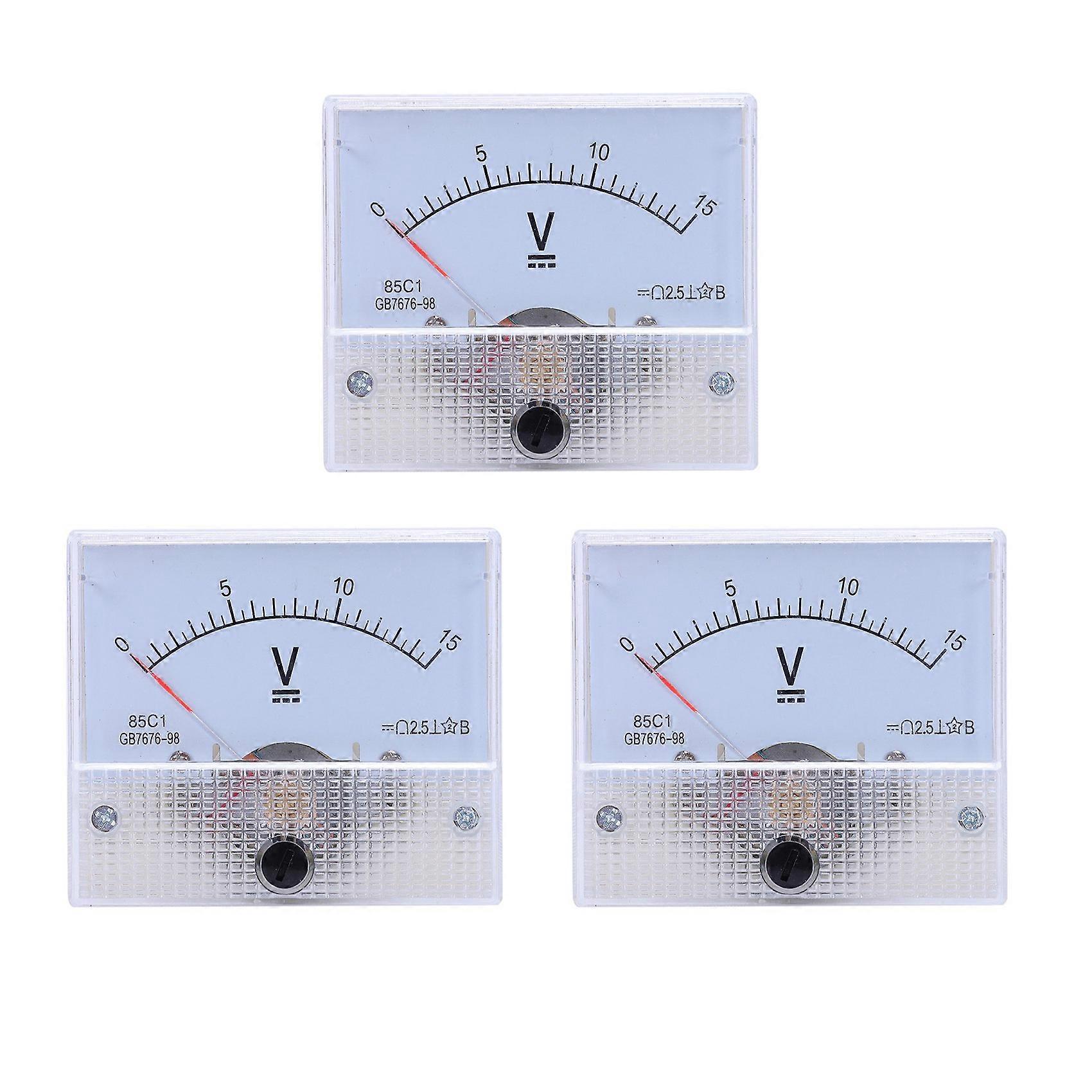 3X 85C1 Fine Tuning Dial Analog Volt Panel Meter Gauge DC 0-15V