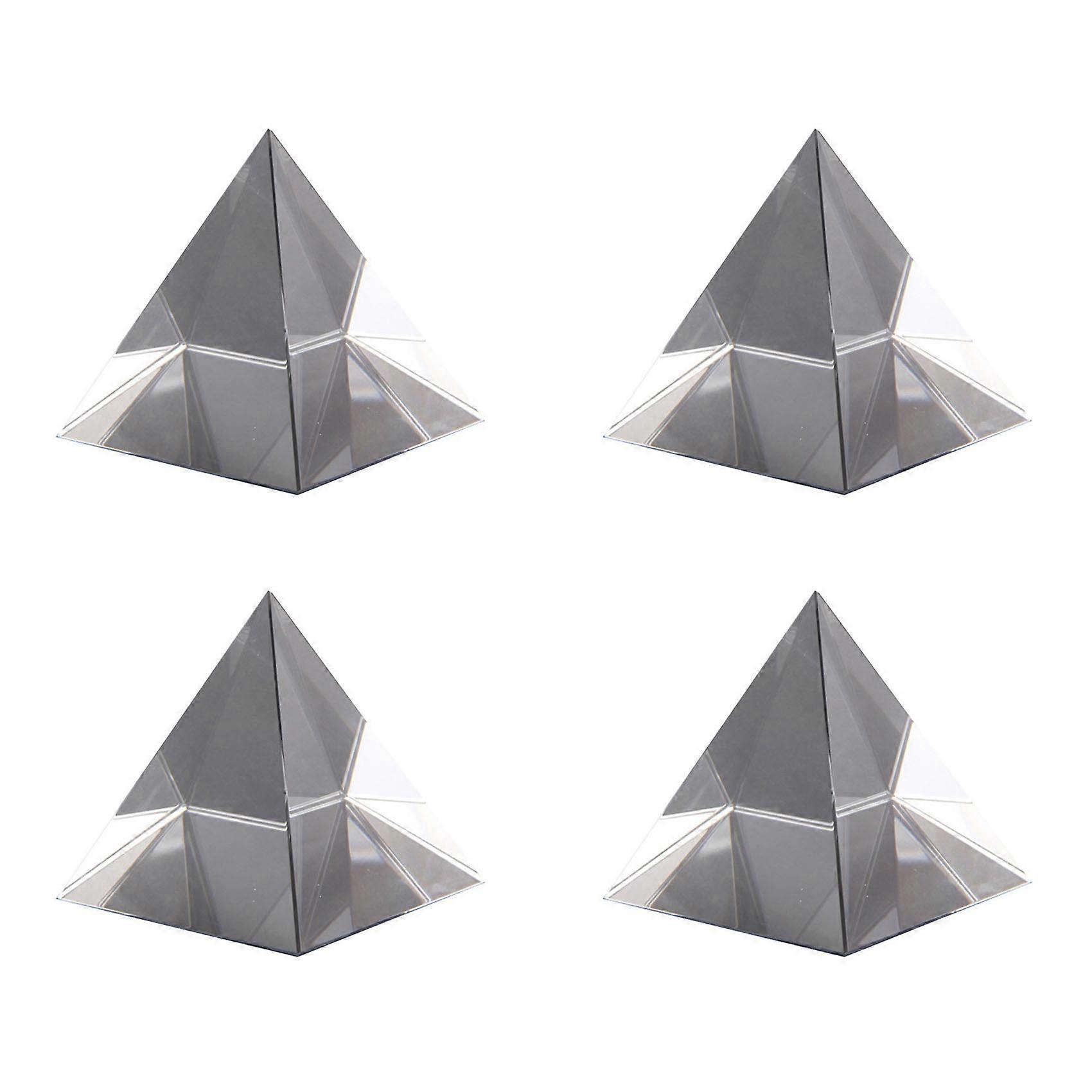 4X Prism Optical Glass Pyramid 40mm High Rectangular Polyhedron Suitable for Teaching Experiments