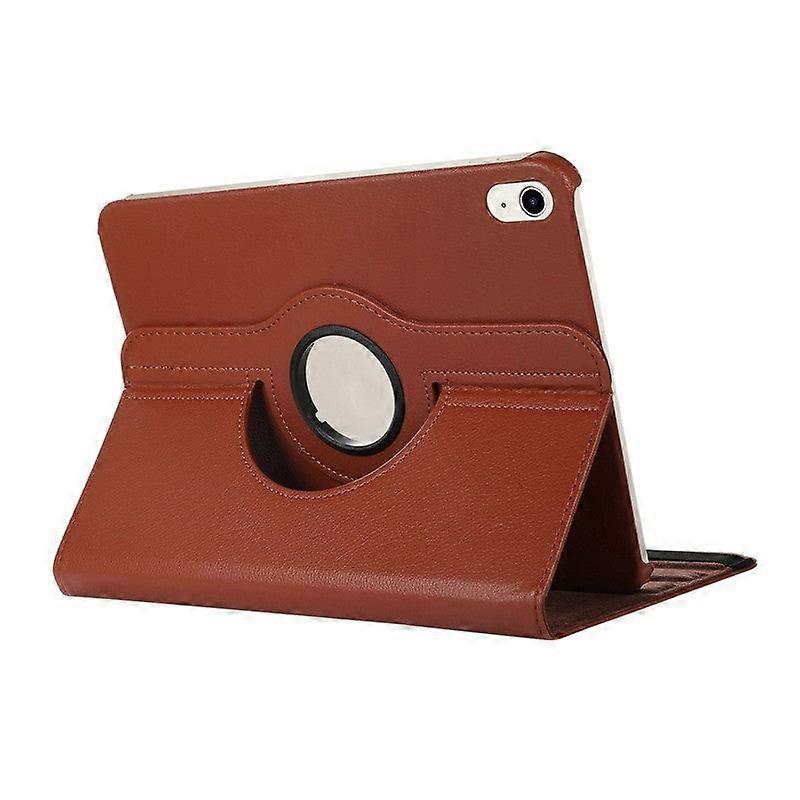 Stylish Case For Ipad 2024 Pro 11 Brown Litchi Texture Rotating