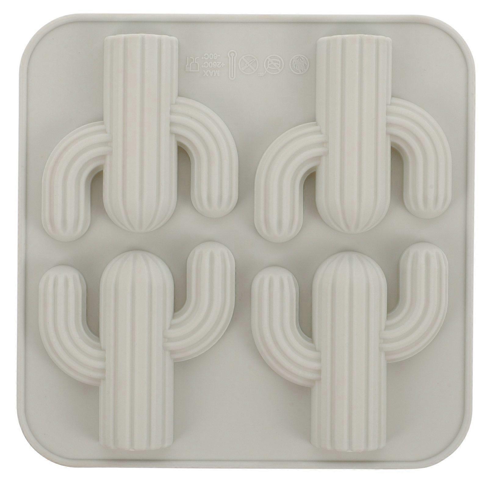 Desert Cactus Silicone Baking Mold Ice Cube Tray Handmade Soap Pudding Mold (Blue)