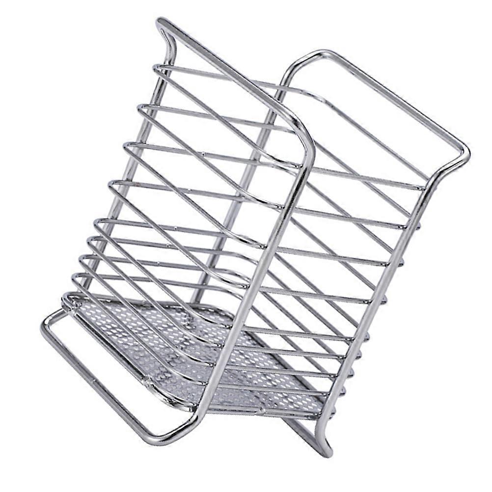 Silver Multi-Functional Tableware Rack for Kitchen Use Carbon Steel 1Pcs
