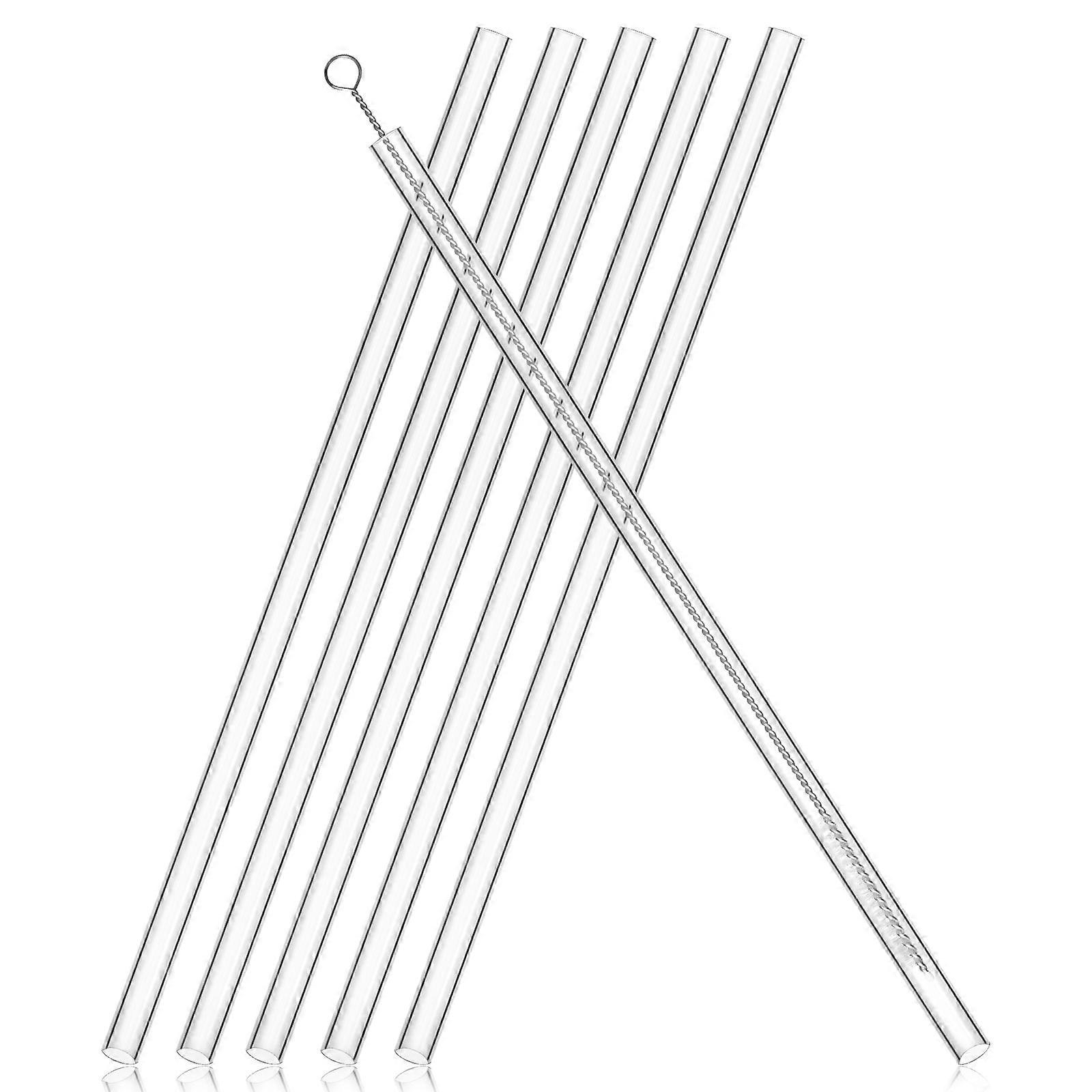 Transparent Silicone Straw Set for Drinking Use with Cleaning Brush 1Set