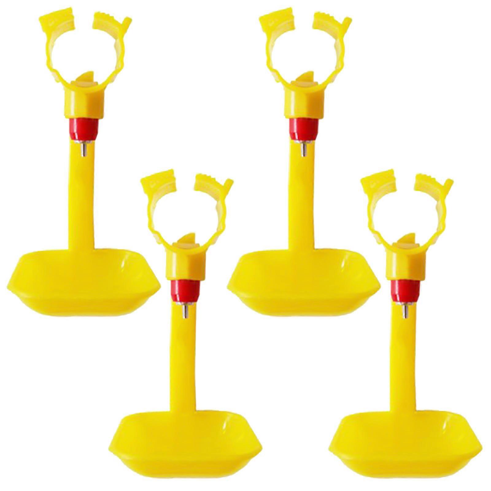 Chicken Waterer Plastic Hanging Cup for Poultry Automatic 4Pcs Yellow