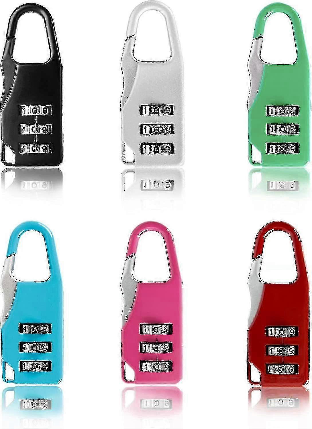 25-26 6 Pieces Code Padlock Mini 3 Digit Code Padlock Luggage Combination Lock Code Lock Locker Mini Combination Lock For Luggage, Backpack, Lockers B