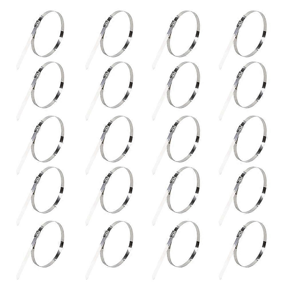 Metal Zip Ties Stainless Steel Self-Locking Cable Ties 100Pcs for Wire Fixing