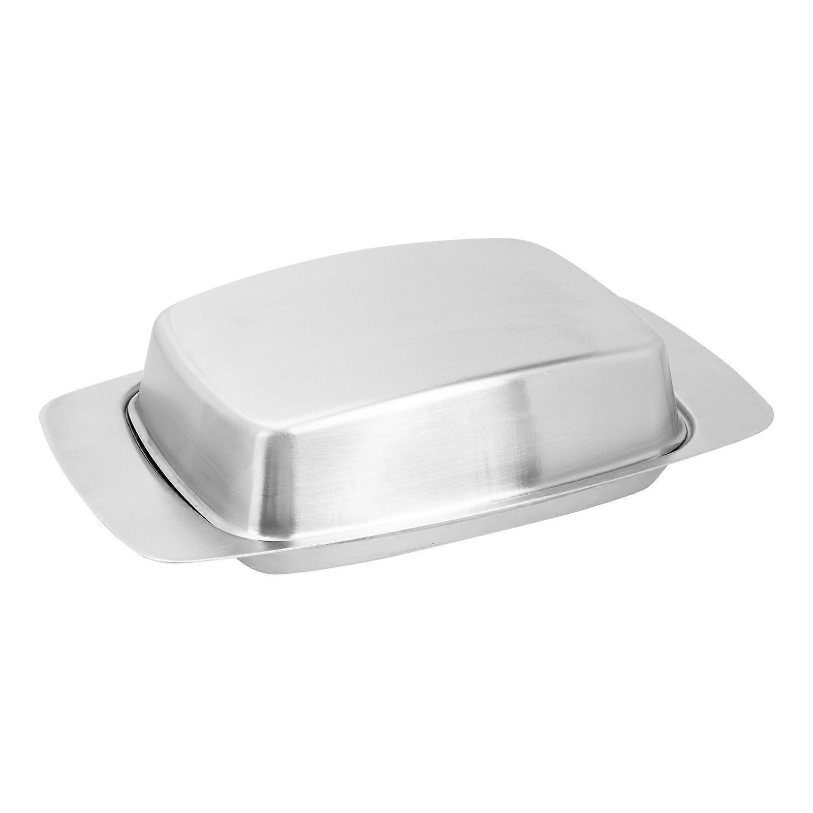 Stainless Butter Dish with Lid Cheese Serving Plate Lidded Butter Container
