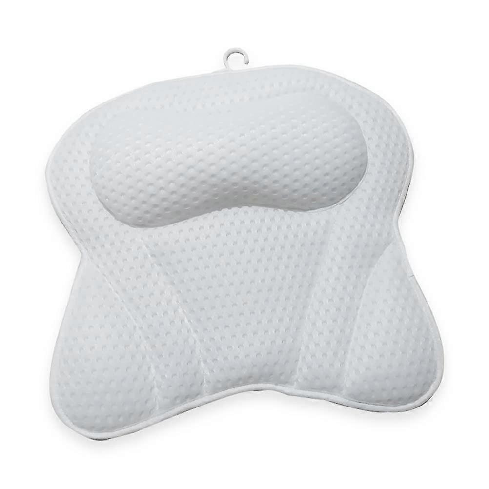 Luxury 3D Mesh Bath Pillow with Ergonomic Neck and Back Support, Secure Suction Cups, FastDrying