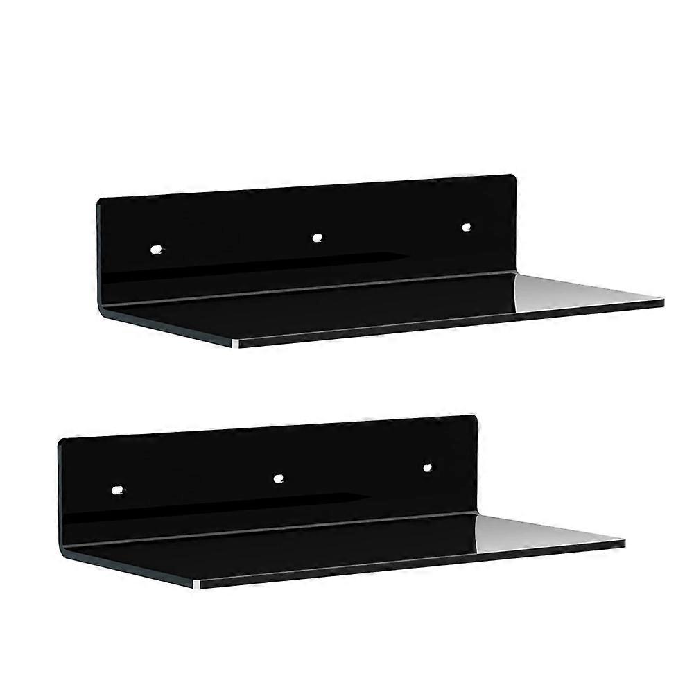 Acrylic Floating Shelf Small Storage Rack Wall-Mounted Black