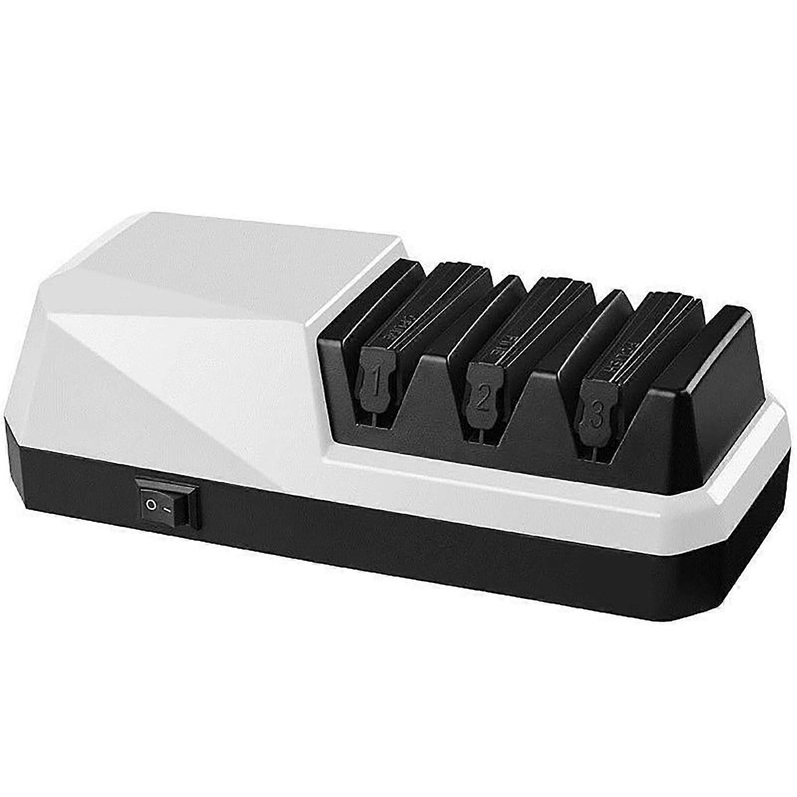 Electric Knife Sharpener with Diamond Abrasive Technology, ThreeStage Sharpening for All Kitchen Blades