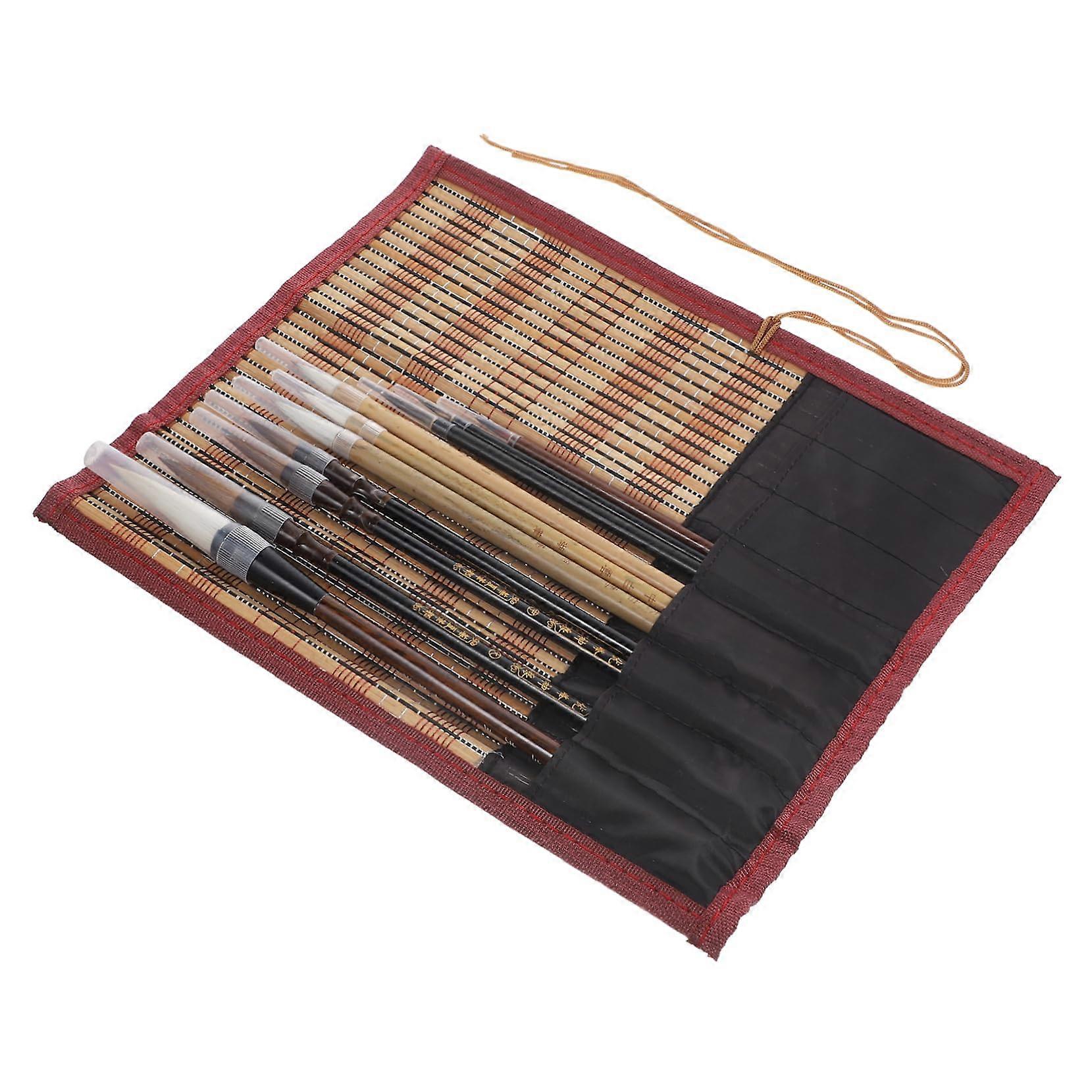 Chinese Calligraphy Brush Set with Soft Flexible Bristles, Long Handle, BeginnerFriendly Painting Tools