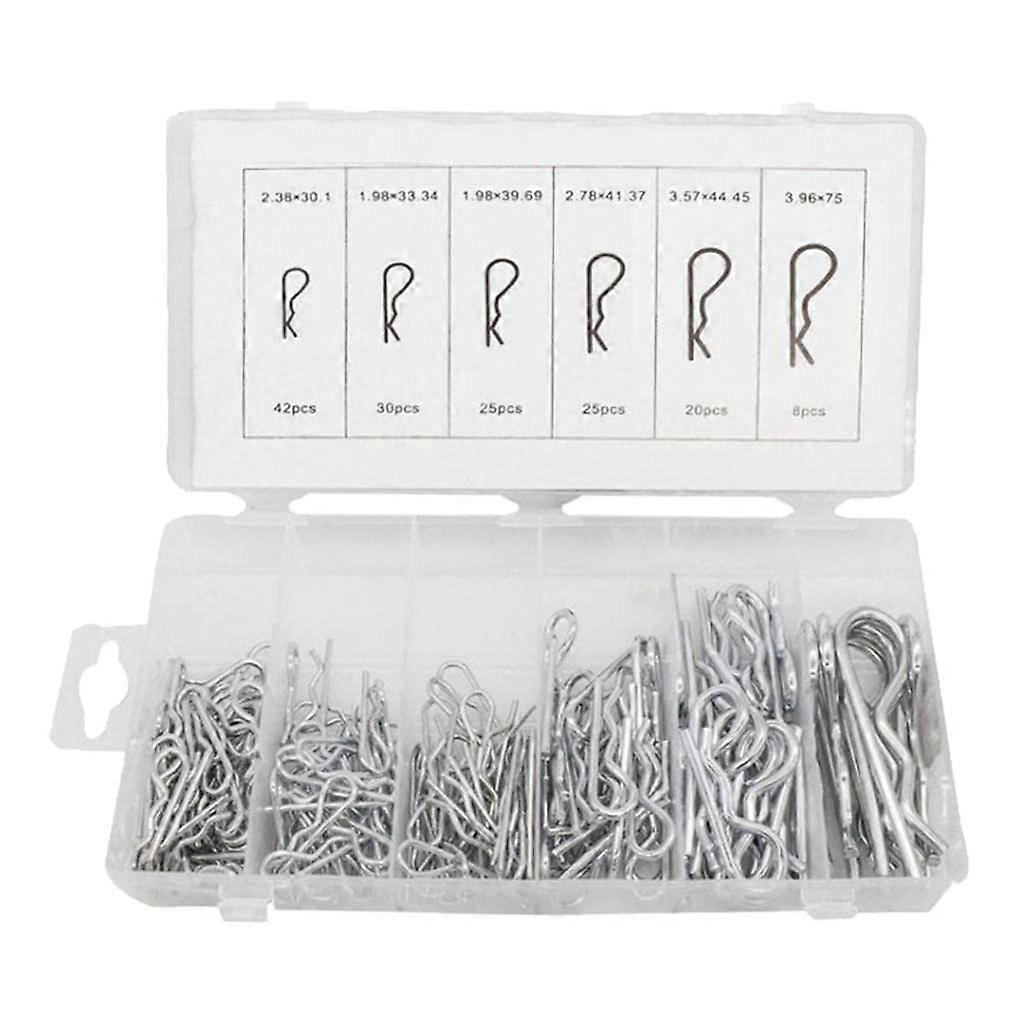 R Type Cotter Pin Spring Clips and Double Ring BType Retaining Pins Kit with Storage Case