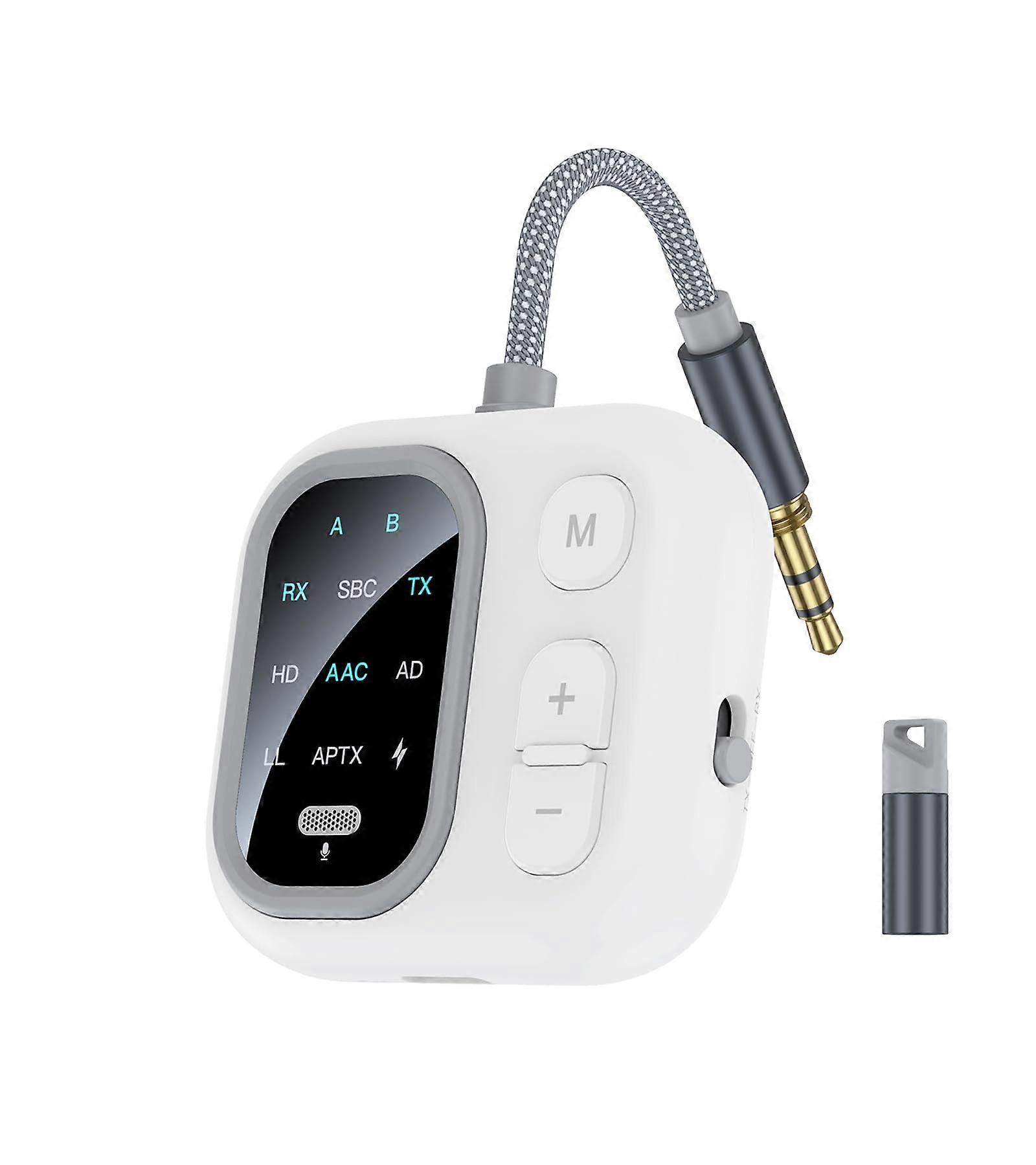 Bluetooth Transmitter Receiver with AptX Low Latency, Dual Headphone Support, Bluetooth 5.4 for TV and Airplane