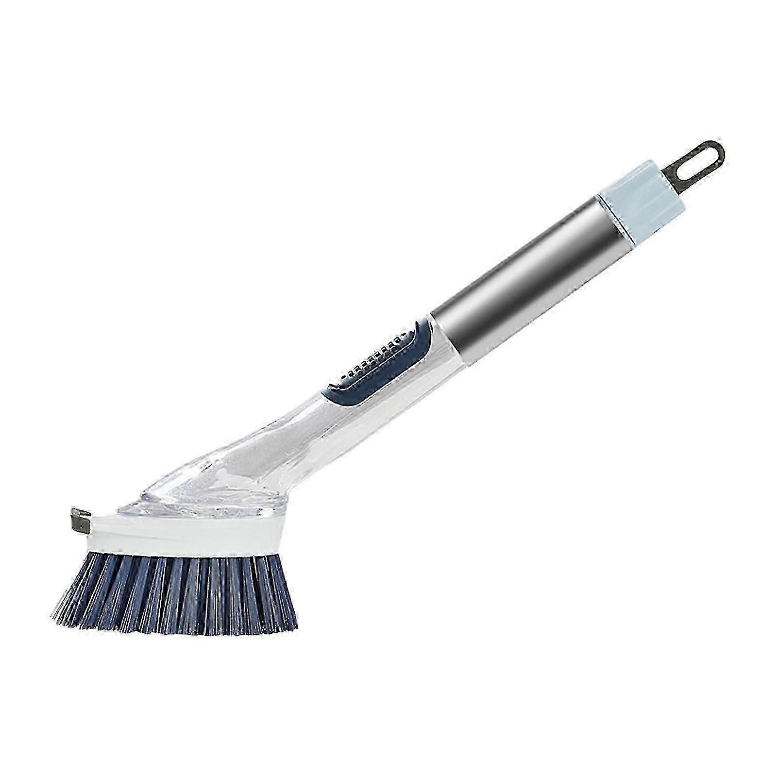(SU)Dish Brush With Soap Dispenser Kitchen Dish Scrub Brush With Replaceable Brush Head