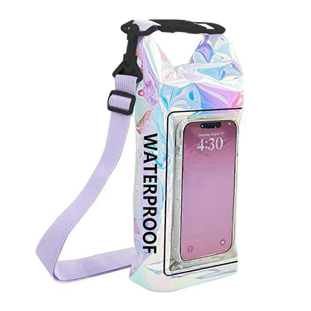 2L Waterproof Dry Bag with Touchscreen Window for Kayaking Rafting Boating Adjustable Strap