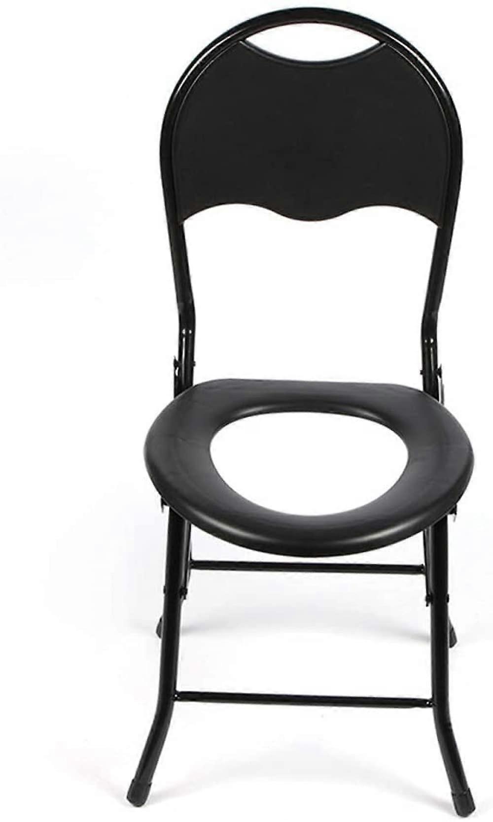 Folding Toilet Chair for Elderly and Disabled with Stable Triangular Support, SpaceSaving Design