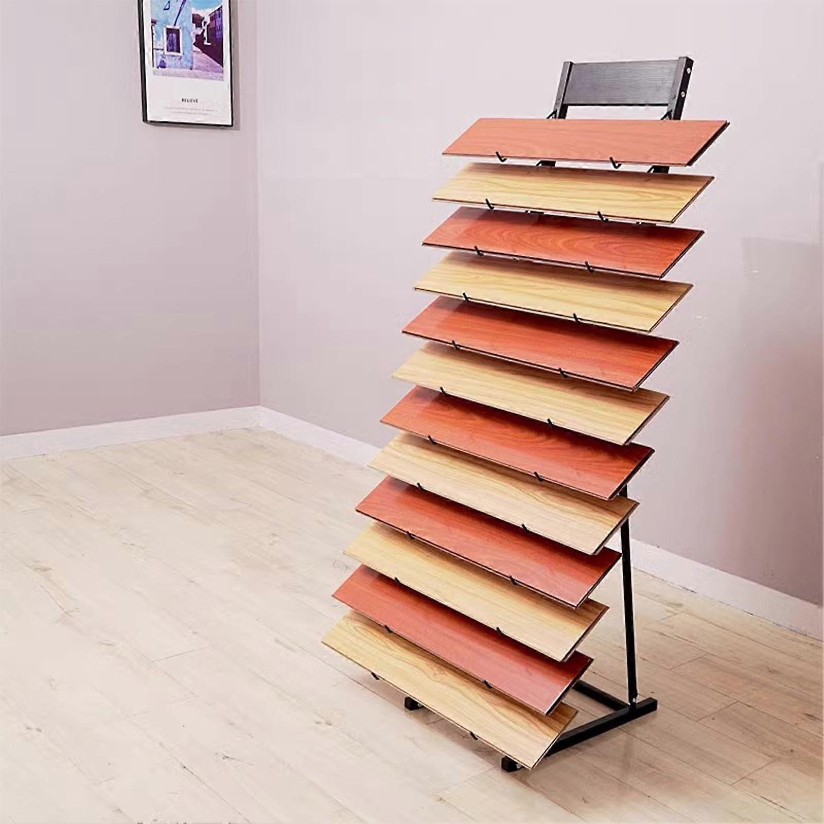 Steel Tile Display Rack with MultiLayer Scratch Storage for Showroom Flooring Samples