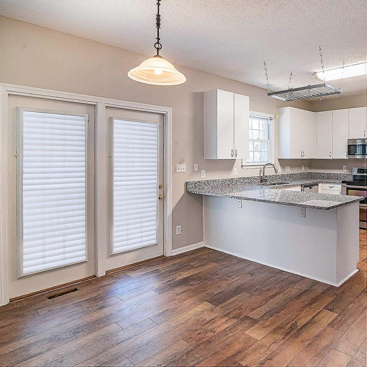 Blinds Pattern White Privacy Window Film Sun Blocking UV Blocking Non Adhesive