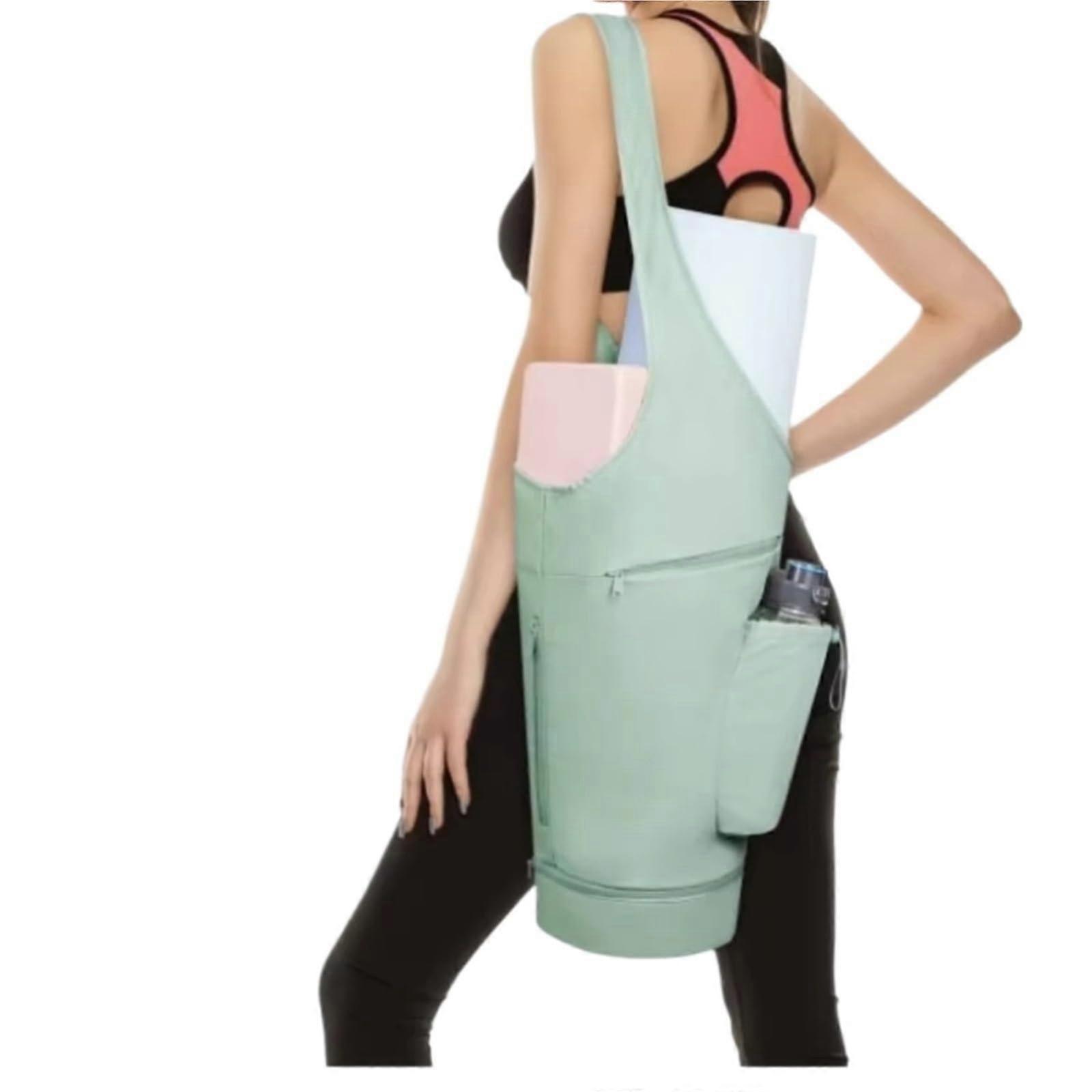 Large Waterproof Yoga Mat Bag with Adjustable Shoulder Strap and MultiPocket Storage Green