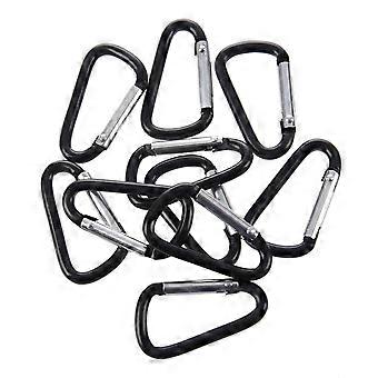 10 pcs D Climbing Carabiner Hook Clasp Hook Connector Black