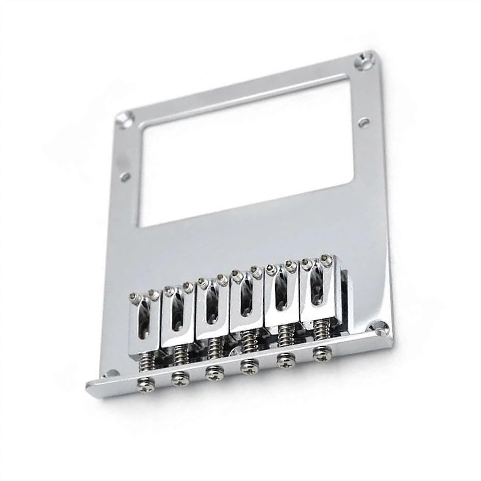 Chrome Plated Electric Guitar Bridge with Adjustable Saddle for 6 String Humbucker Replacement