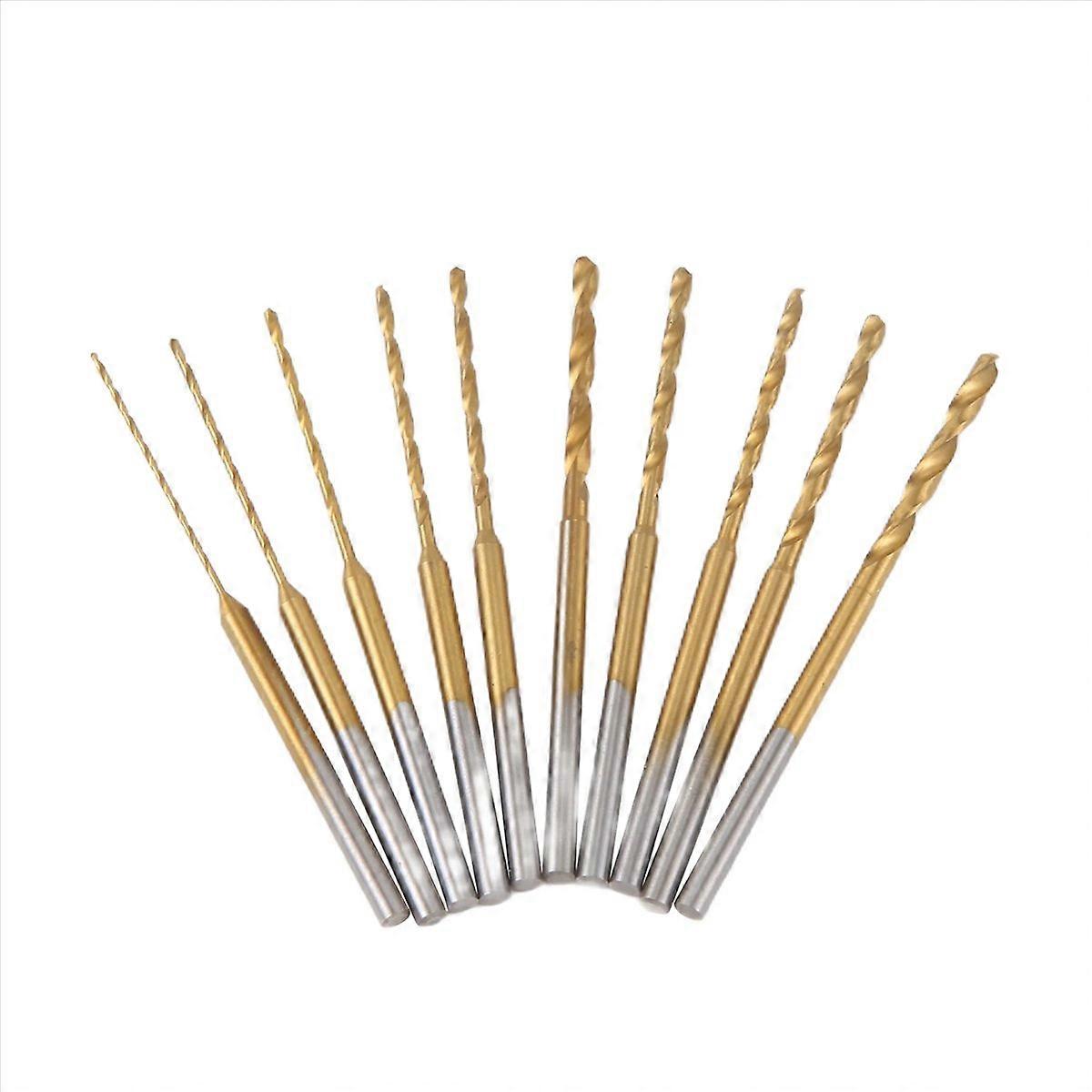 Micro-Twist Drill Bit Set - 10Pcs 0.6mm-2.2mm Tiny Drill Bit 2.35 Shank HSS Mini Engraving Drill Bit