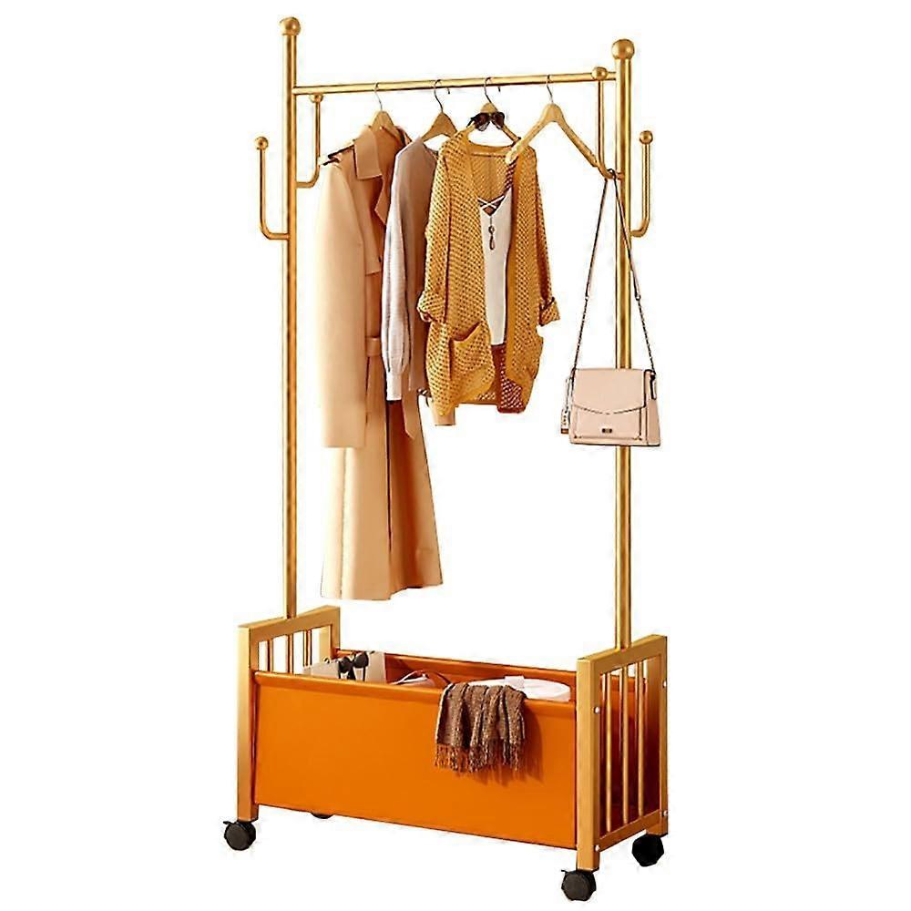 Full Length Mirror Coat Rack with Adjustable Shelf and Wheels, Solid Wood Rotating Design 60/80
