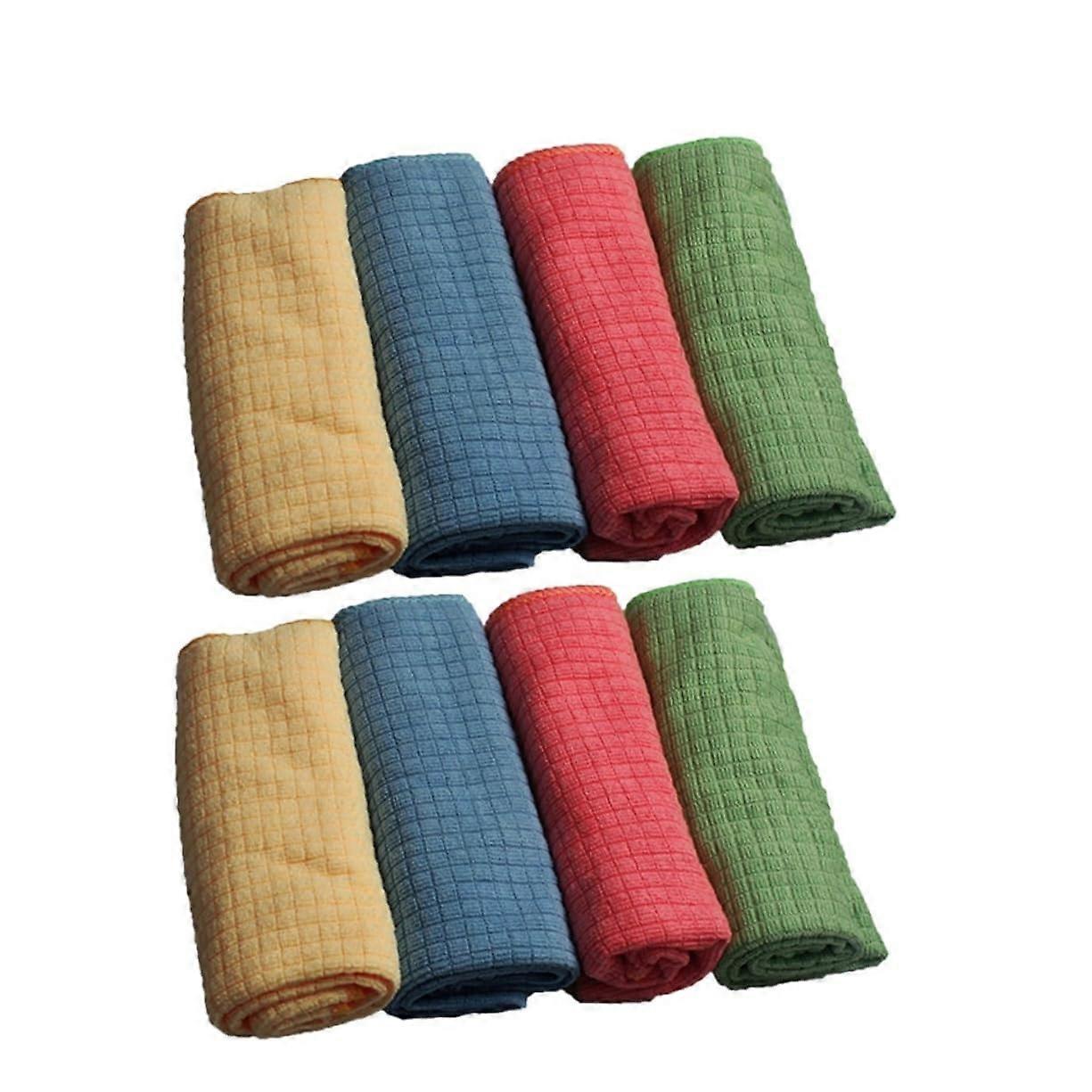 8Pack Microfiber Kitchen Cloths  Absorbency Dishwashing Towels Fast Drying Reusable