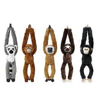 5 Pack Hanging Stuffed Animal Toys 20 Inch Jungle Plush Set with Lemur Sloth Monkey for Kids Party Favors