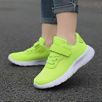 Buty dziewczęce, buty sportowe dla dziewcząt, płaskie, grube, lekkie, oddychające, z siateczki, do noszenia na co dzień, trampki dla dziewcząt, 032, zielone, 11-11,5 roku