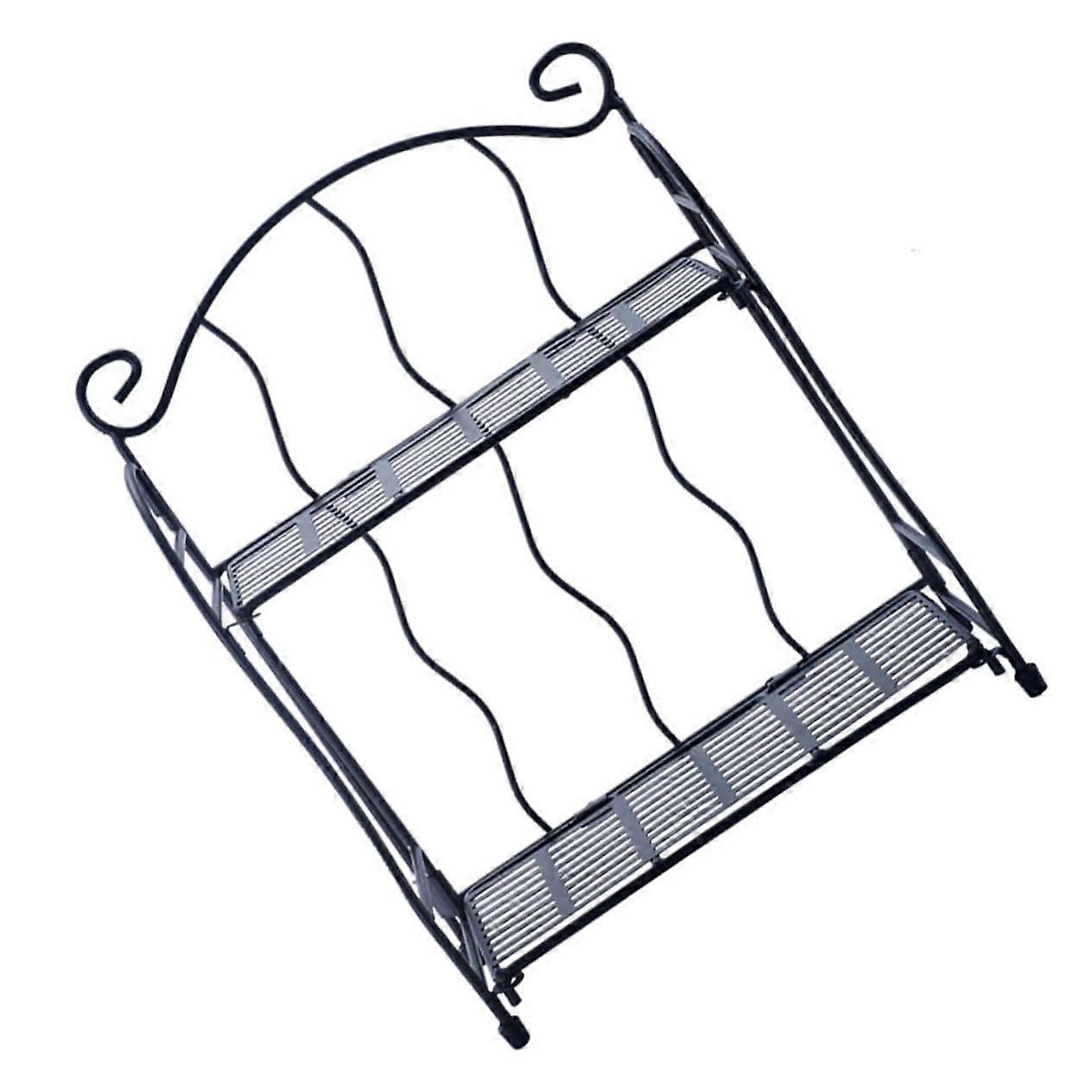 TwoLayer Iron Desktop Organizer Shelf, SpaceSaving Storage Rack for Small Spaces