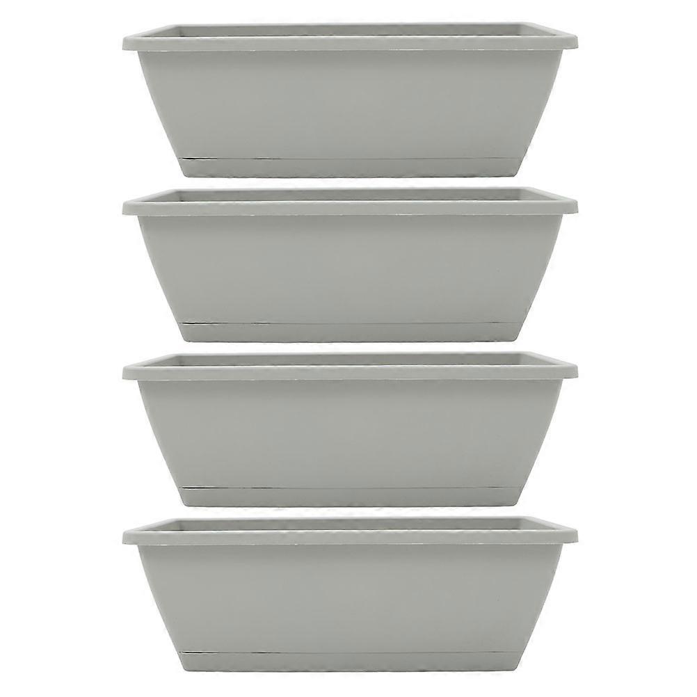 Rectangular Flower Pot Window Box Planter for Vegetable Growing 4Pcs