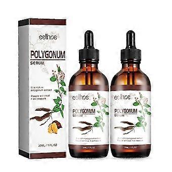 2x Polygonum Multiflorum Öl gegen Haarausfall, deckt graue Haare ab, färbt Canas schwarzes Haar, Haarwachstumsöl, repariert geschädigte Haarwurzeln, Pflege xepa