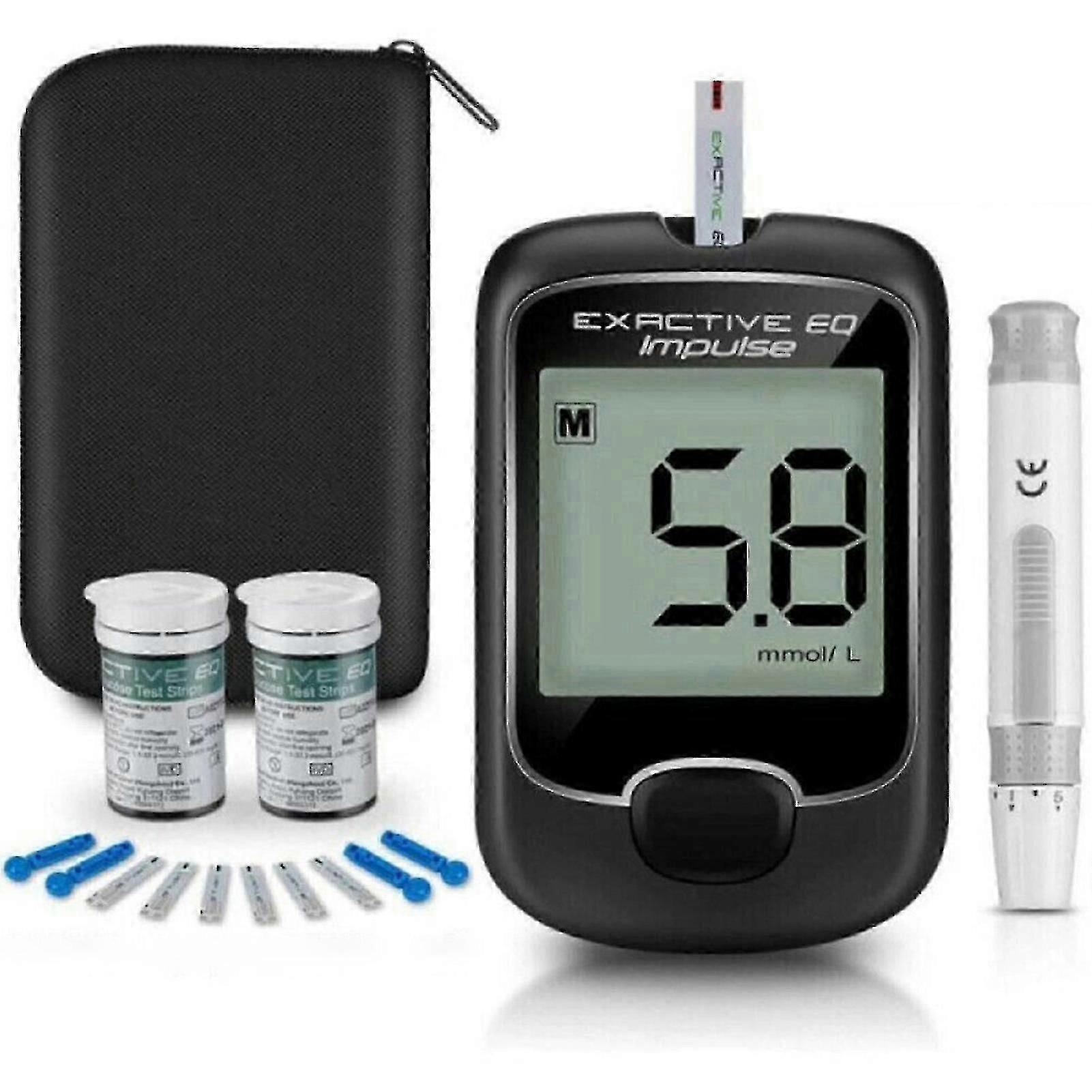 Smart Digital Display Glucometer Portable Blood Sugars Test Kit with Glucometer Strips