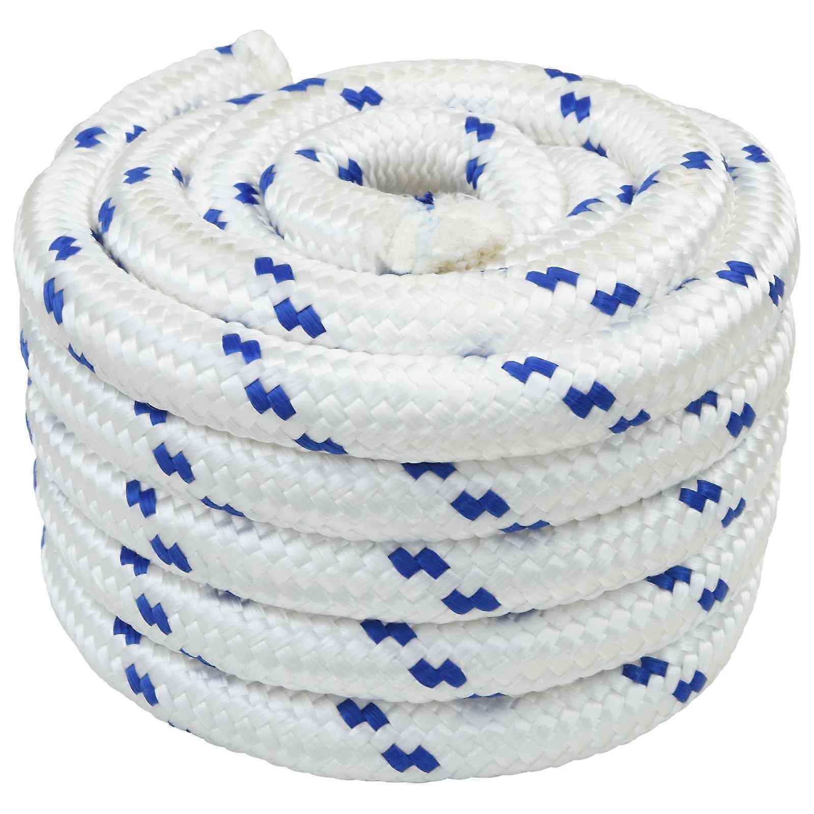 vidaXL Boottouw 50 m 3 Wit en Blauw PP